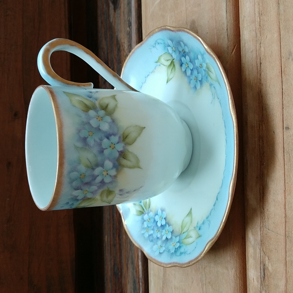 Antique Austria porcelain demitasse and saucer